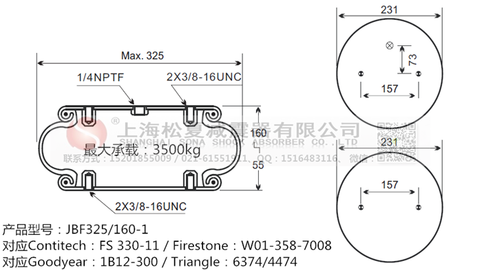 JBF325/160-1橡膠<a href='http://www.aj7.com.cn/' target='_blank'><u>空氣彈簧</u></a>