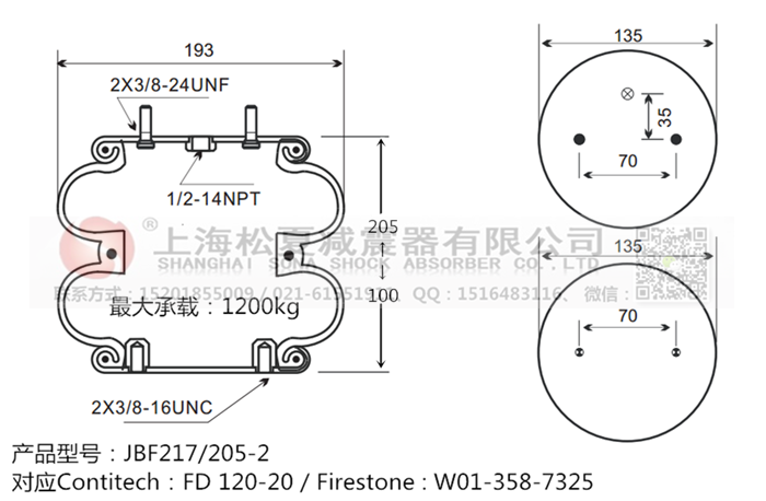 JBF217/205-2橡膠<a href='http://www.aj7.com.cn/' target='_blank'><u>空氣彈簧</u></a>