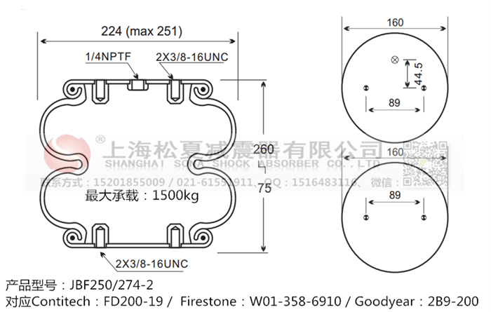 JBF250/274-2橡膠<a href='http://www.aj7.com.cn/' target='_blank'><u>空氣彈簧</u></a>